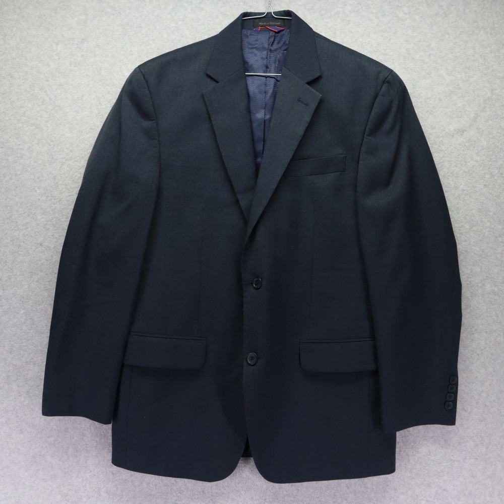 IZOD Blazer Mens 38R 2-Button Suit Jacket Coat‎ Business Formal Navy Blue